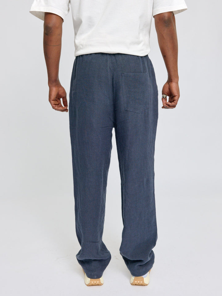 Leinenhose Pull-On Ink Blue von Mazine Rückansicht