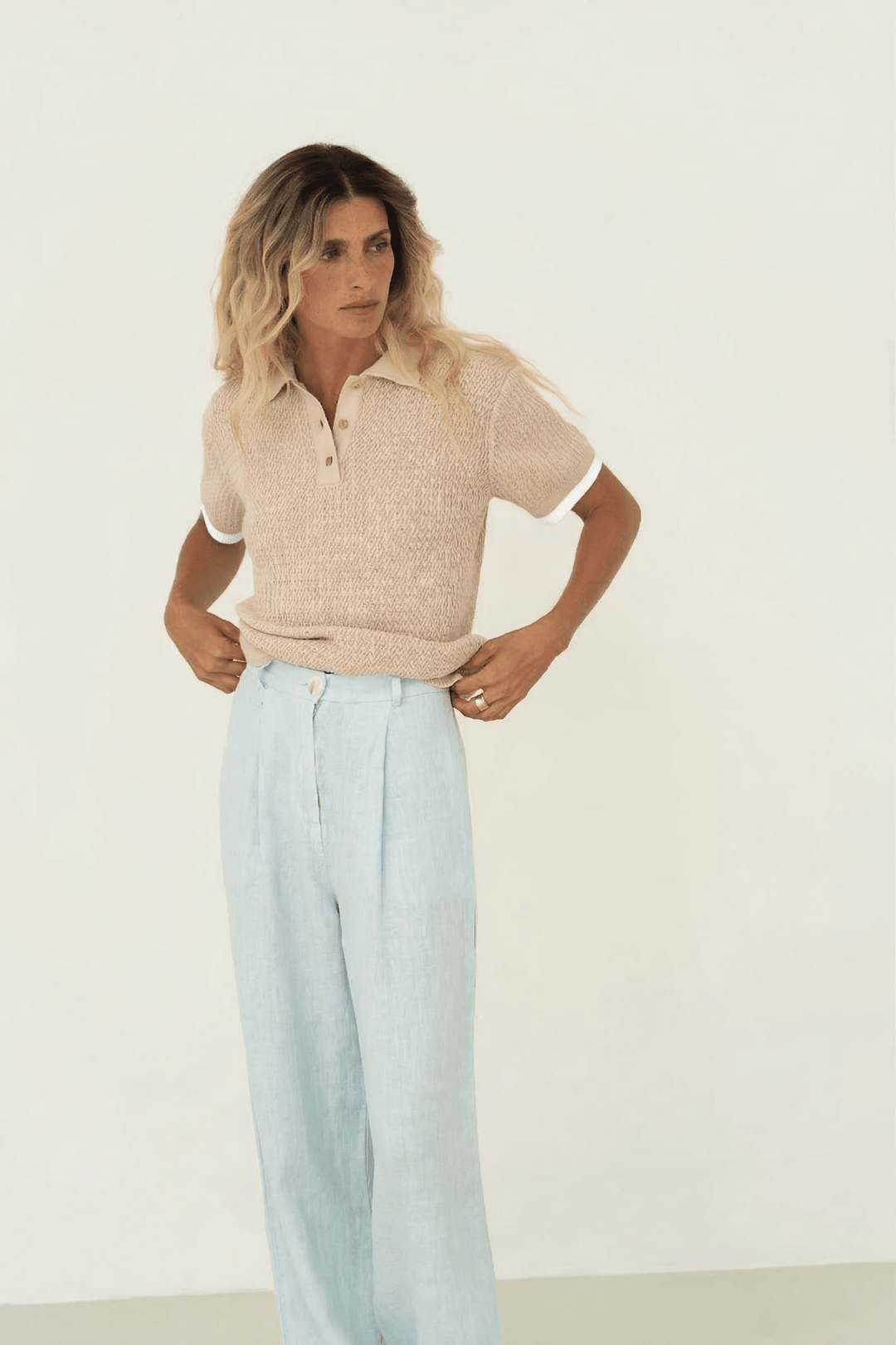 Lilly Cotton Polo Beige – NÄZ – Zweiblatt 2