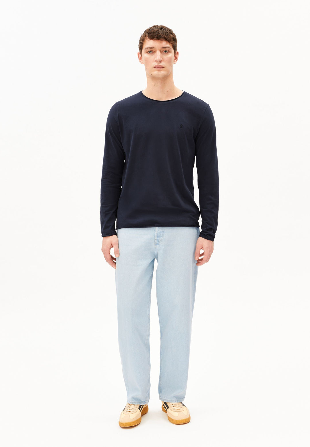 Longsleeve JAAMES BRUSHED in Night Sky von ARMEDANGELS, Nahaufnahme