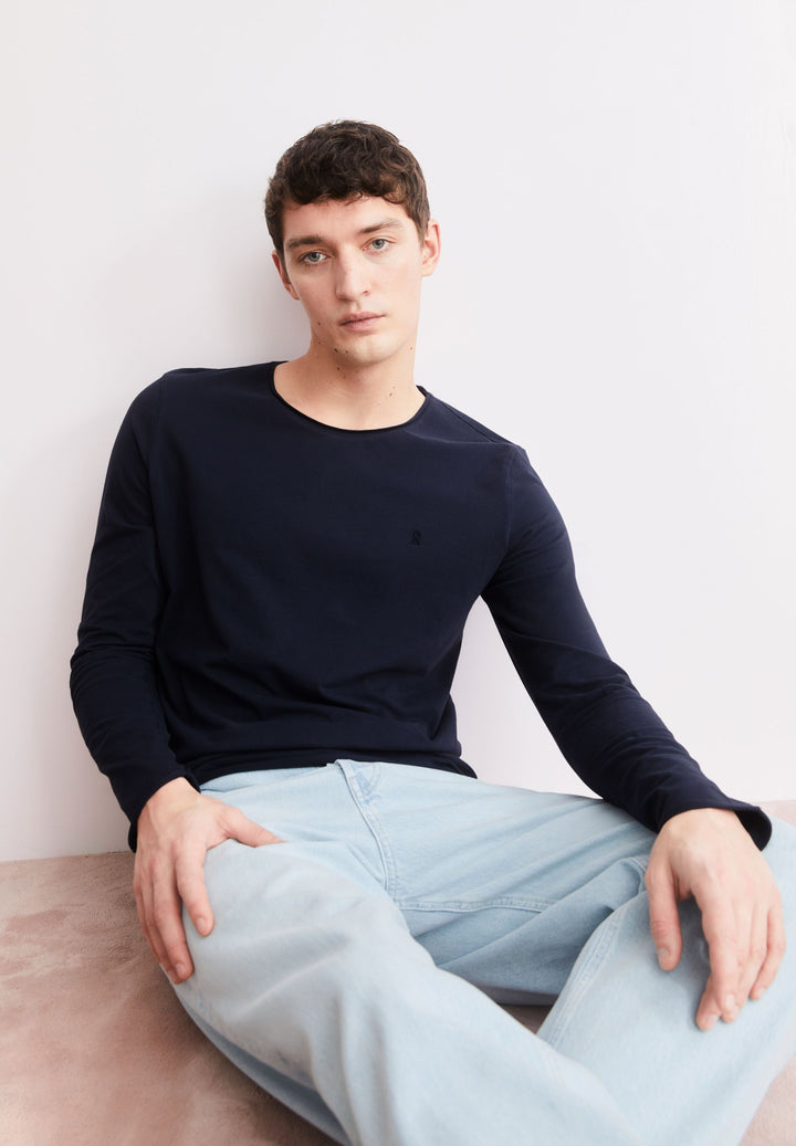 Longsleeve JAAMES BRUSHED in Night Sky von ARMEDANGELS, Detailansicht