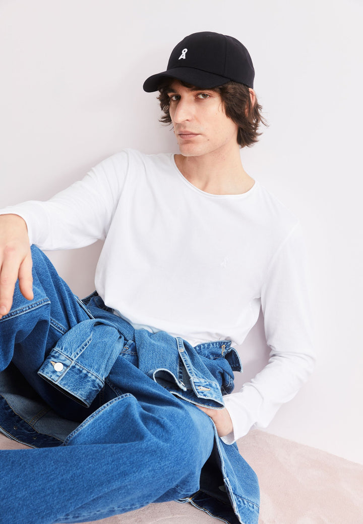 Longsleeve JAAMES BRUSHED in Weiss von ARMEDANGELS, Detailansicht