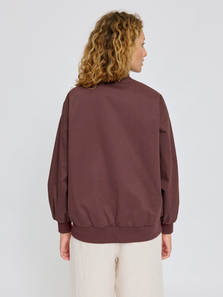 Loose Fit Cotton Bomber Dark Chocolate von Mazine Rückansicht