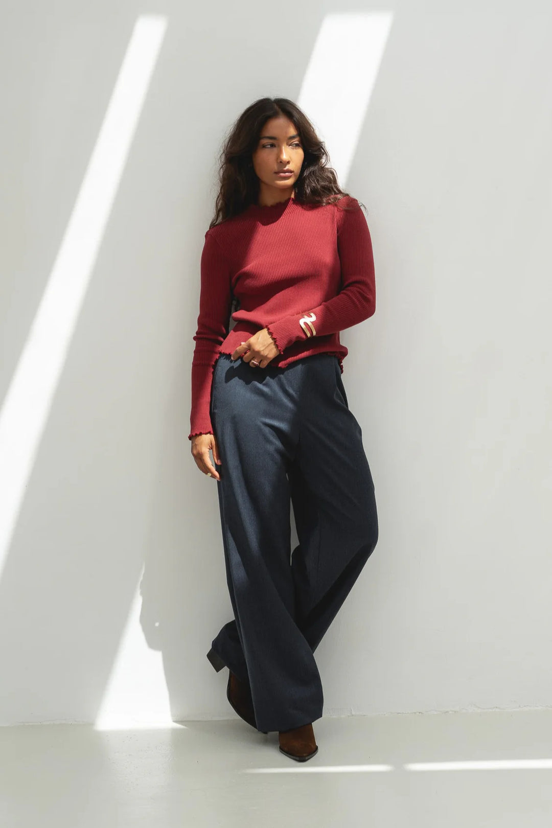 Mara Trousers Wool Navy von Näz 2