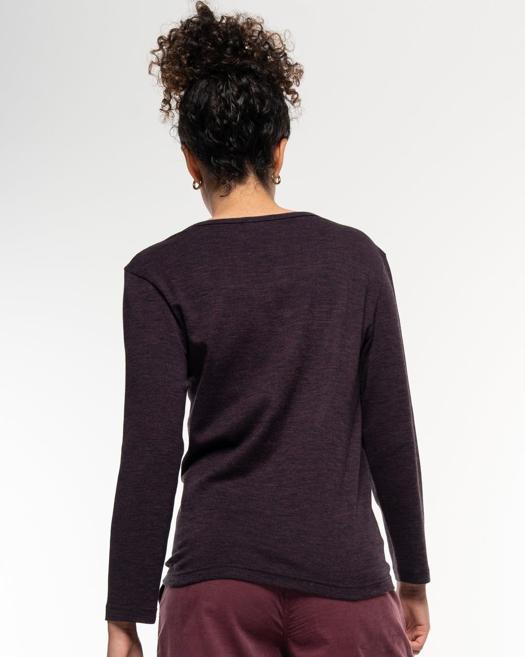 Melange Cot-Wool Shirt Blackberry von Alma & Lovis Ansicht 4