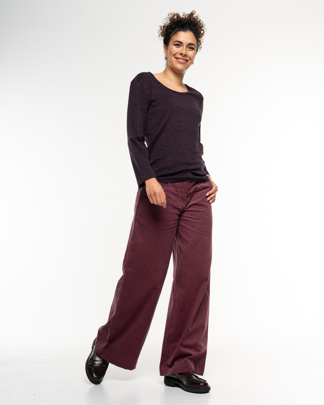 Melange Cot-Wool Shirt Blackberry von Alma & Lovis Ansicht 5