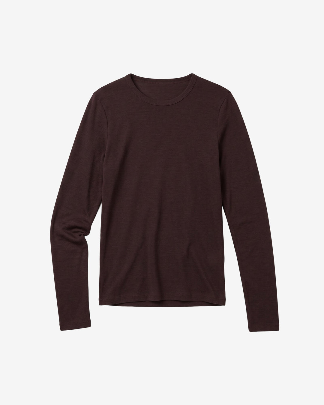 Merino Rib Long Sleeve T-Shirt Chocolate Torte von KnowledgeCotton Apparel, braunes Langarmshirt