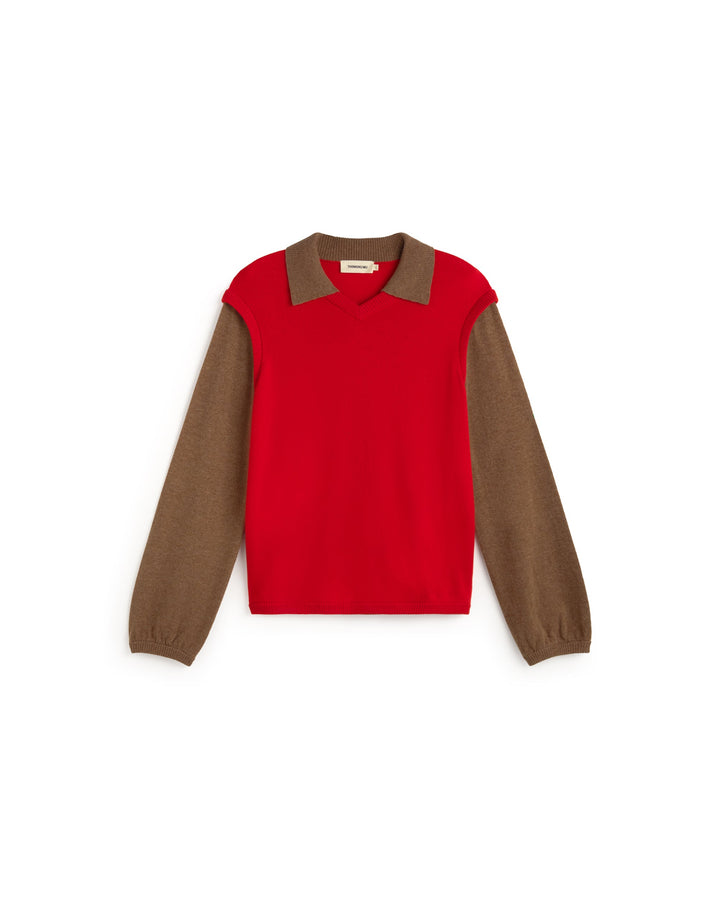 Merinopullover Khalida Brown Red Thinking MU, Freisteller