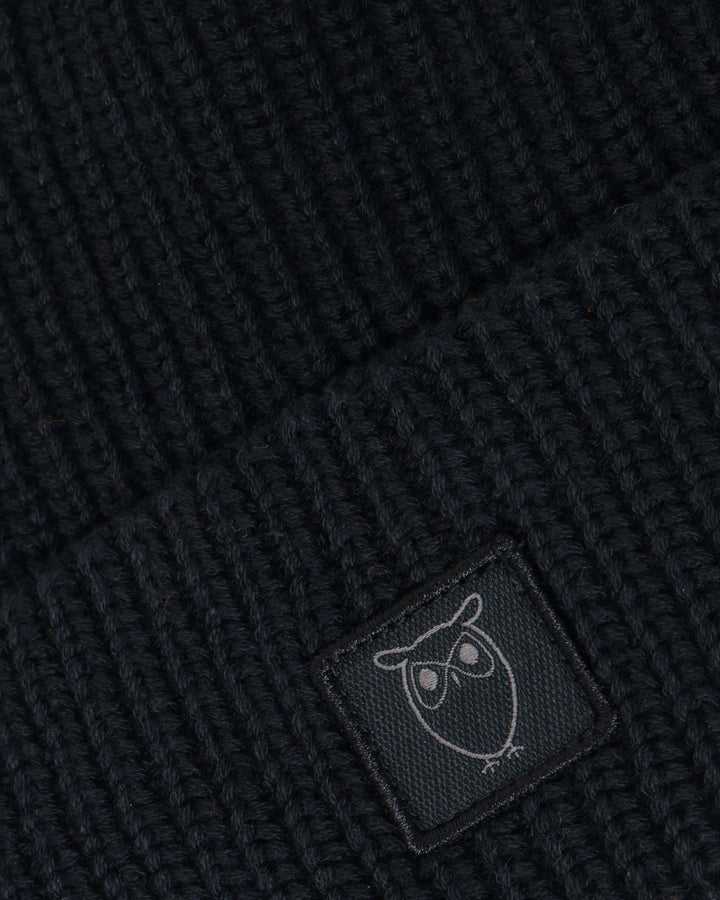Mütze Cotton Rib Hat black von KnowledgeCotton Apparel – Ansicht 2