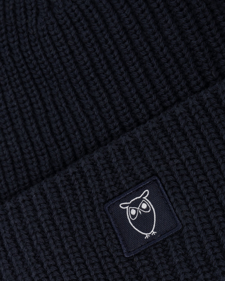 Mütze Cotton Rib Hat navy von KnowledgeCotton Apparel – Ansicht 2