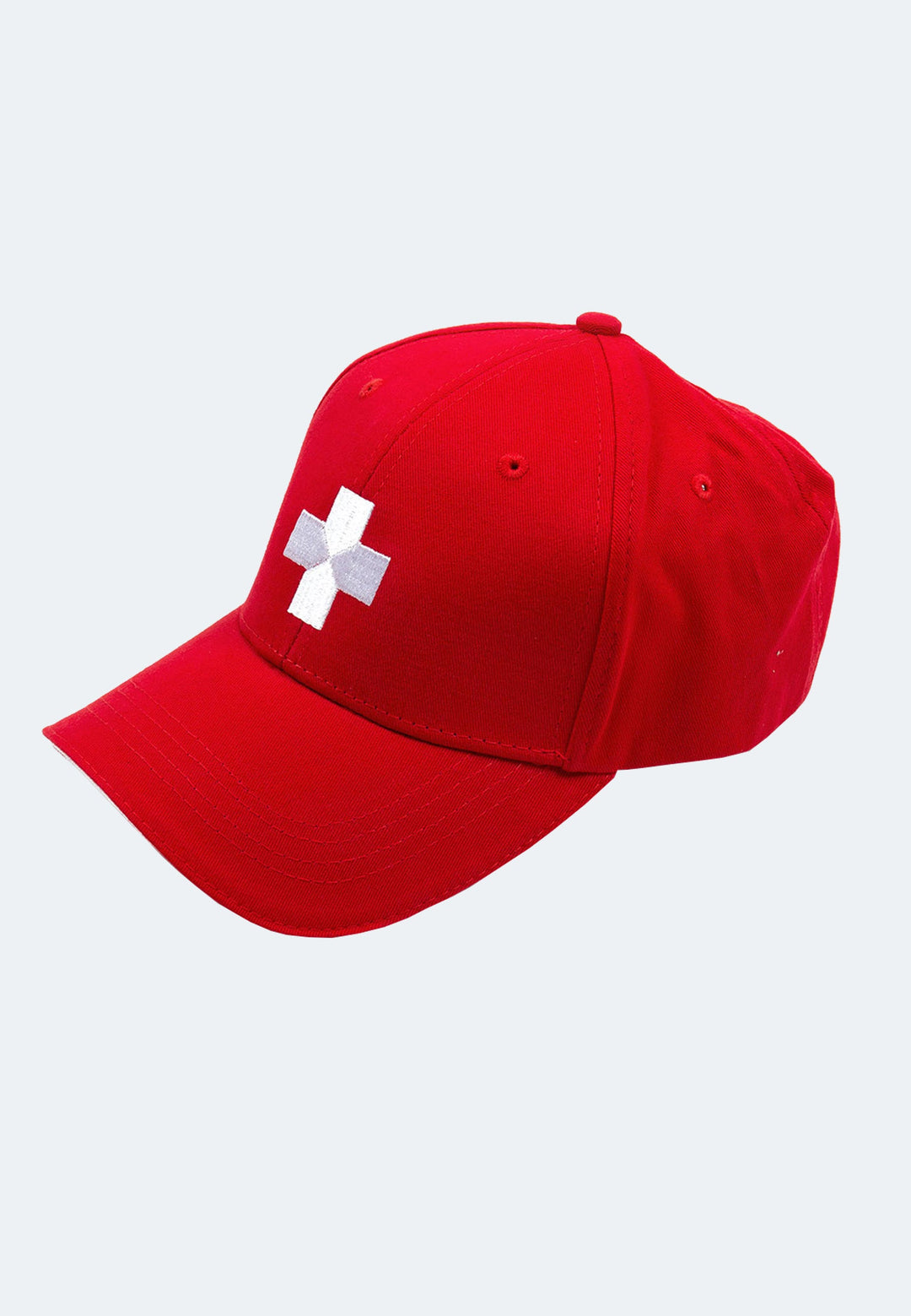 Helvetica Baumwoll Cap in Rouge von Switcher mit Metallschnalle