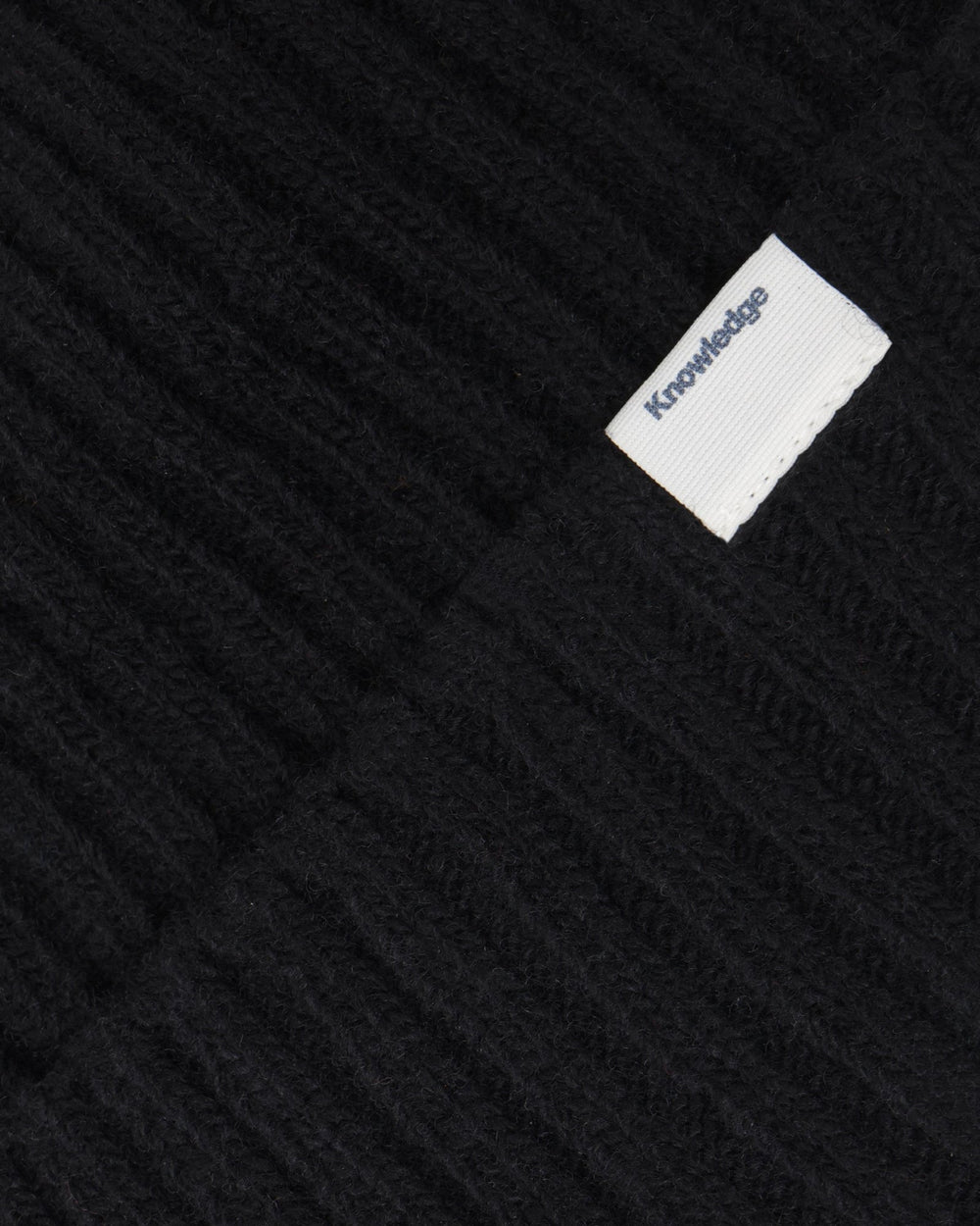 Mütze Lambswool Rib Beanie black von KnowledgeCotton Apparel – Ansicht 2