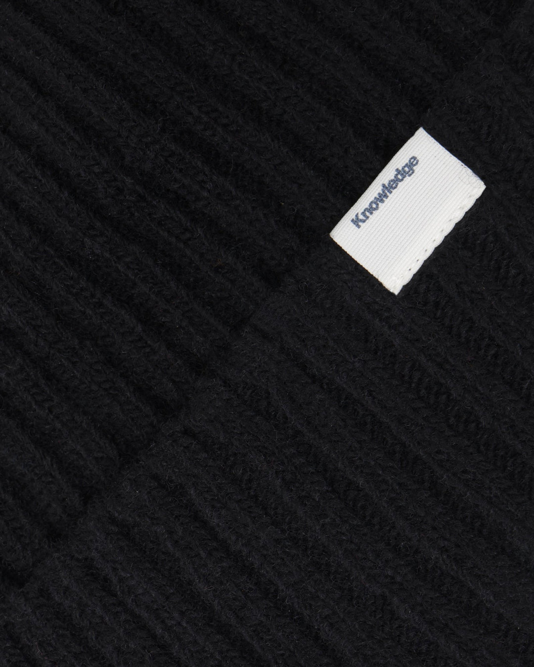 Mütze Lambswool Rib Beanie black von KnowledgeCotton Apparel – Ansicht 2