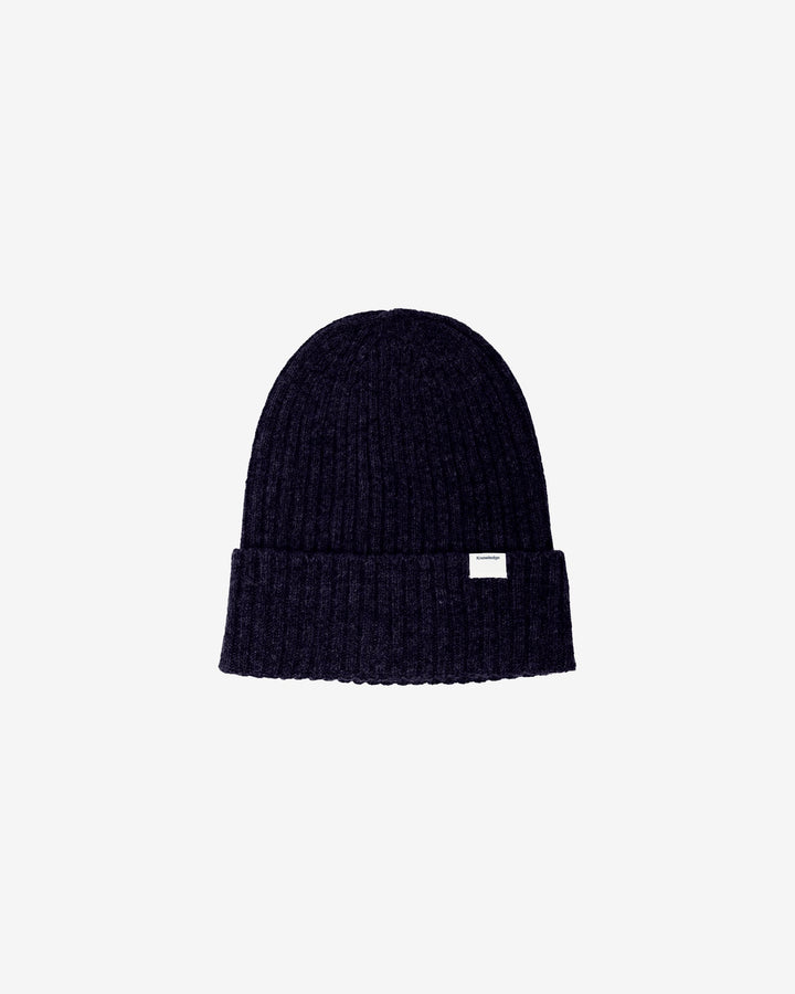 Mütze Lambswool Rib Beanie navy von KnowledgeCotton Apparel – Ansicht 2