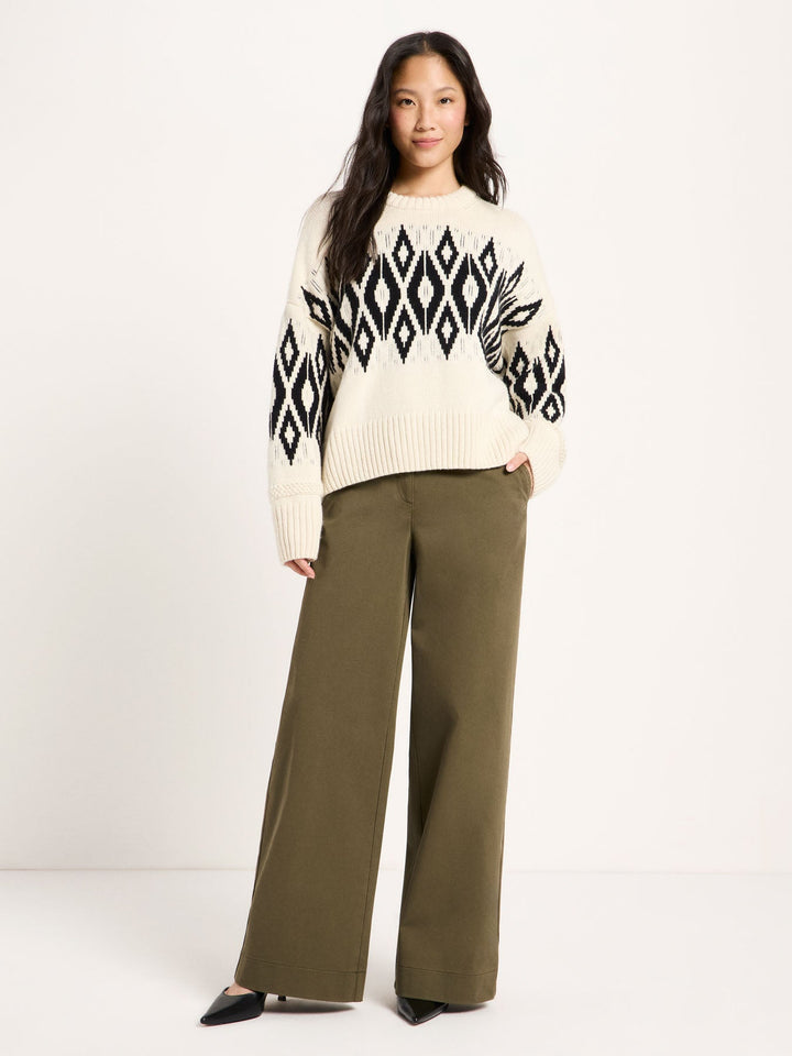 Norweger Pullover GOTS Off White von Lanius am Model