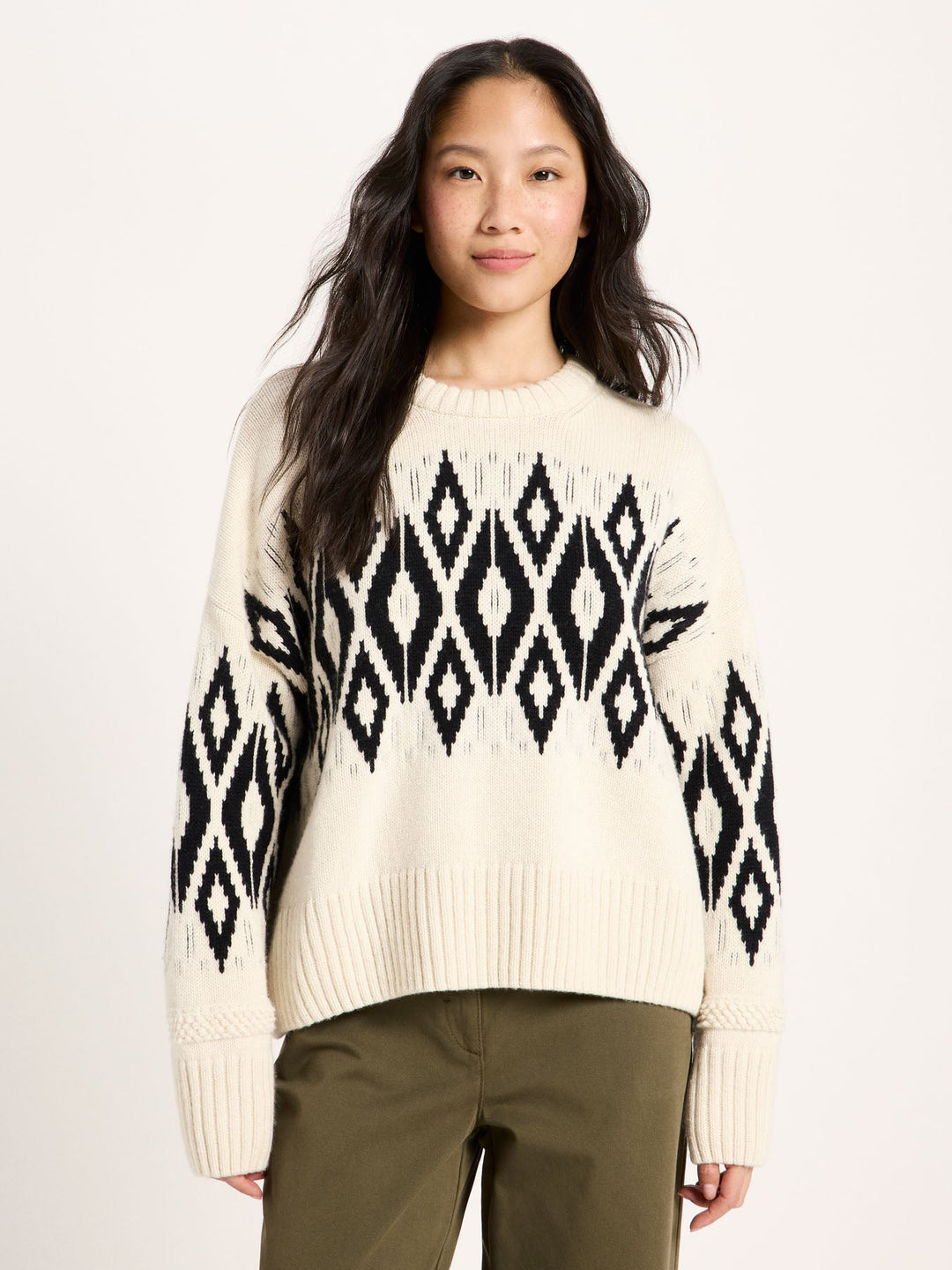Norweger Pullover GOTS Off White von Lanius Vorderansicht