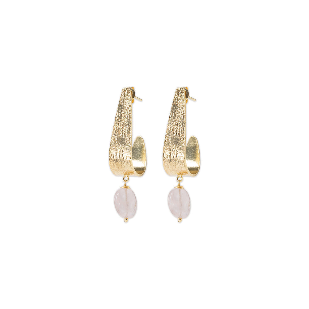 Ohrringe Amazing Rose Quartz GP – A Beautiful Story – Zweiblatt 1