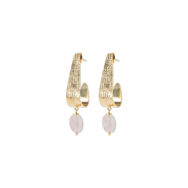 Ohrringe Amazing Rose Quartz GP – A Beautiful Story – Zweiblatt 1