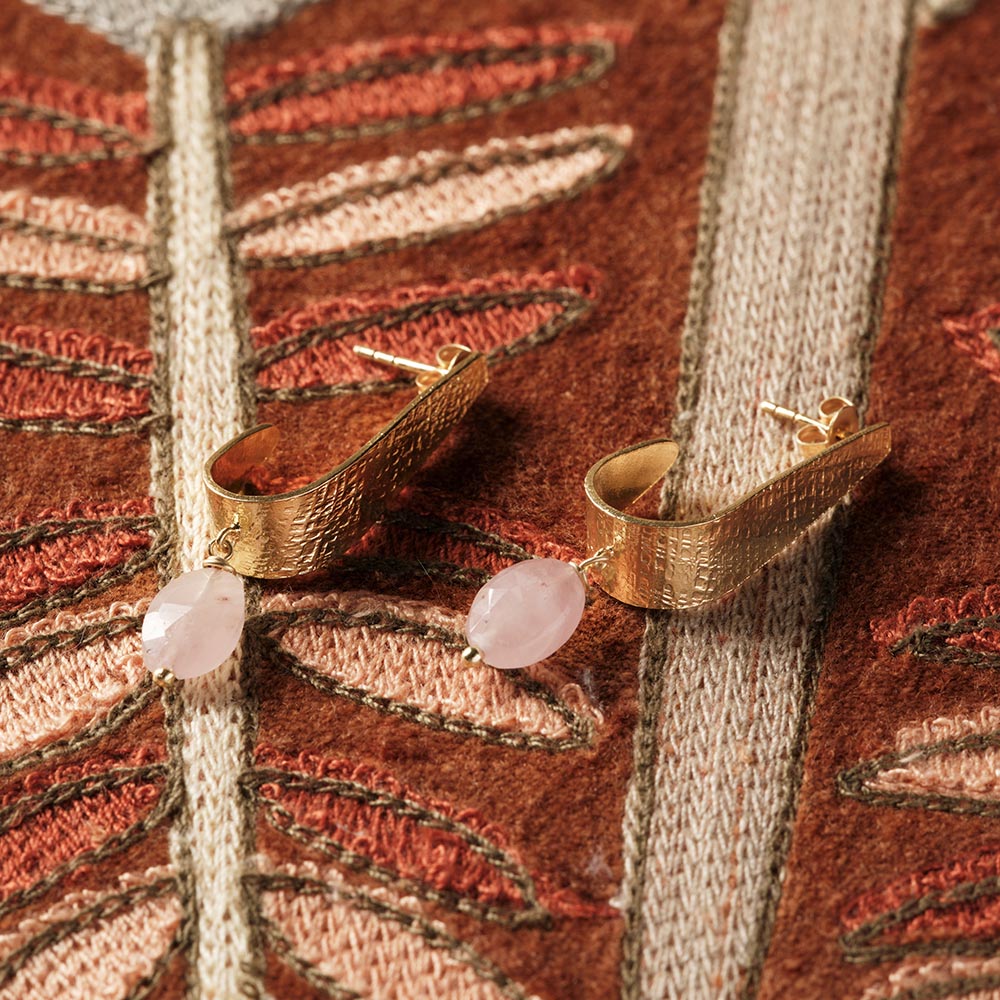 Ohrringe Amazing Rose Quartz GP – A Beautiful Story – Zweiblatt 5