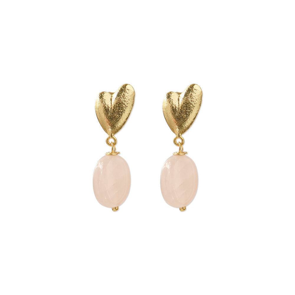 Ohrringe Heavenly Rose Quarz GP – A Beautiful Story – Zweiblatt 1