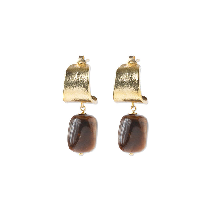 Ohrringe Honest Tiger Eye GP – A Beautiful Story – Zweiblatt 1