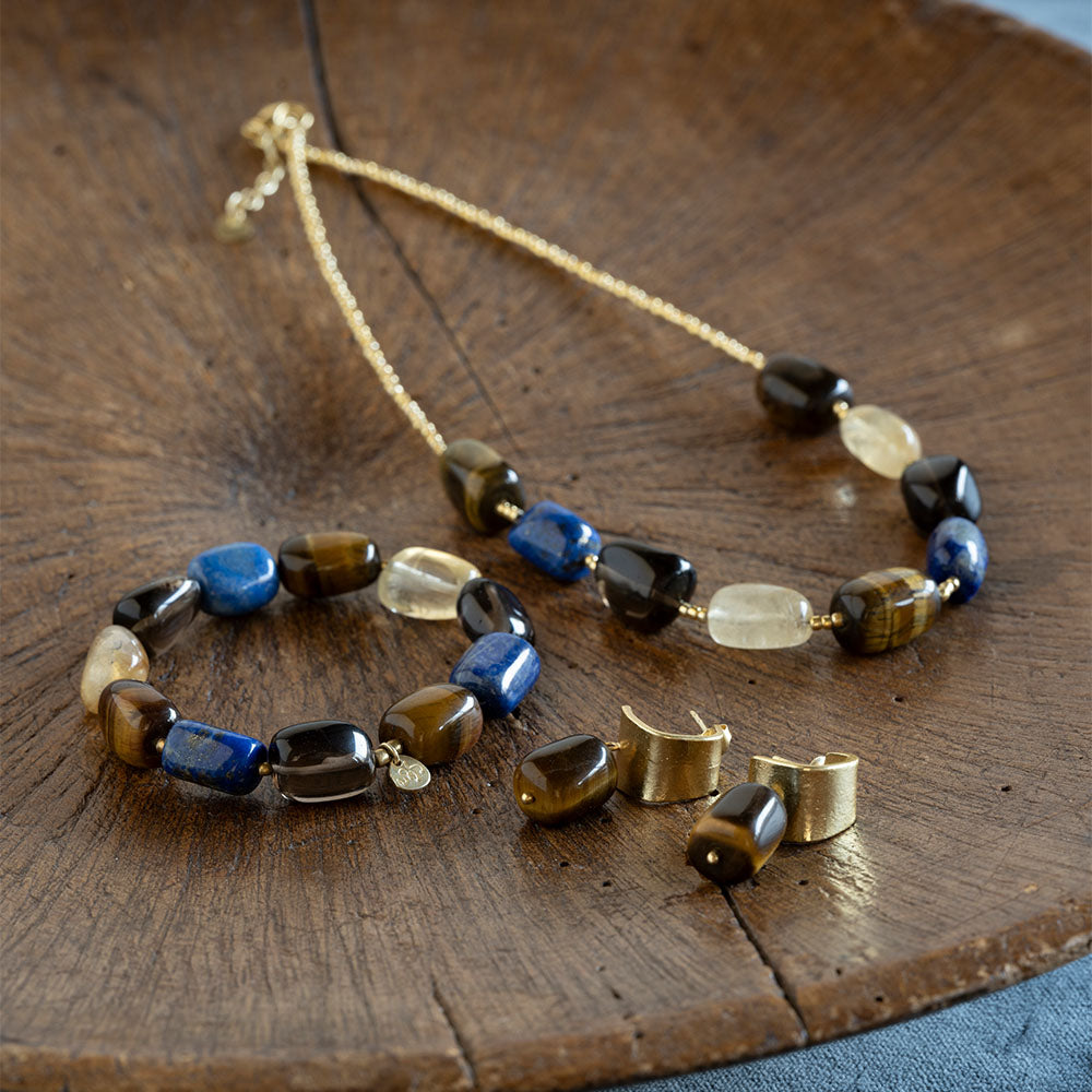 Ohrringe Honest Tiger Eye GP – A Beautiful Story – Zweiblatt 6