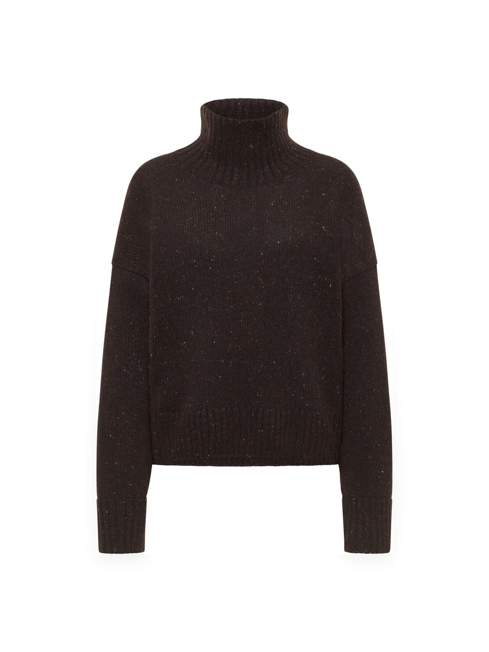 Oversize Pullover GOTS Bitter Chocolate Tweed von Lanius freigestellt
