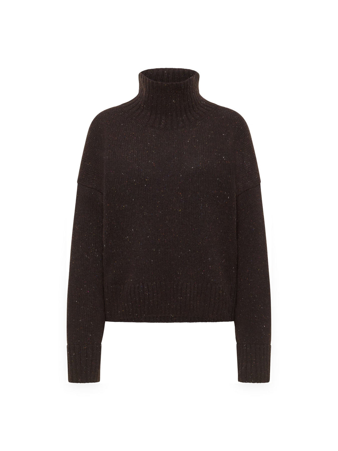 Oversize Pullover GOTS Bitter Chocolate Tweed von Lanius freigestellt