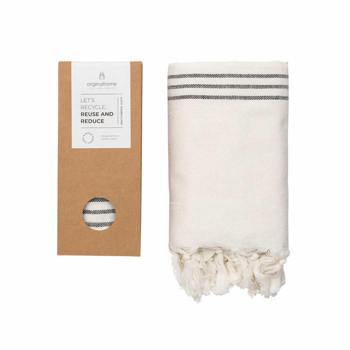 Plaid Cloth Recycled S Off White gestreift von Originalhome