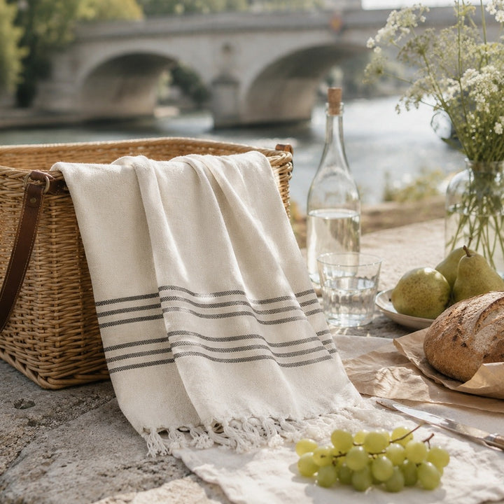 Plaid Cloth Recycled S Off White gestreift von Originalhome – im Wohnraum