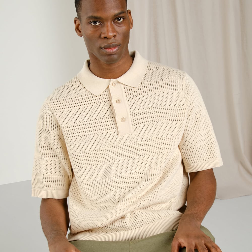 Polo Knitted Nogersund Vanilla White – Dedicated – Zweiblatt 1