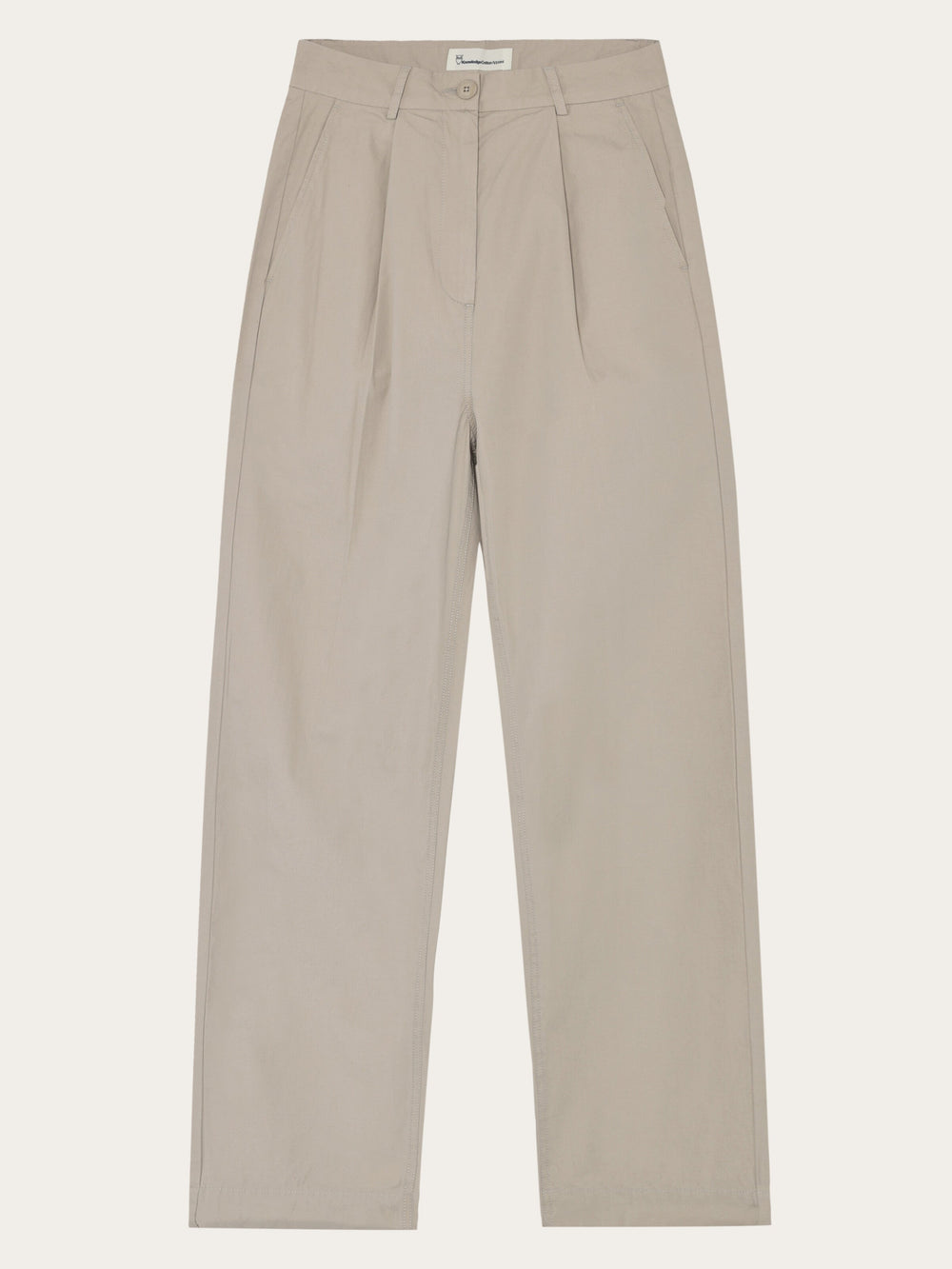 Poplin Pleat Pants Light Feather Grey von KnowledgeCotton Apparel – Hose von vorne