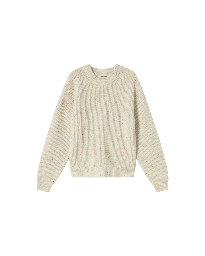 Pullover Carmen Ecru von Thinking MU freigestellt, Vorderansicht