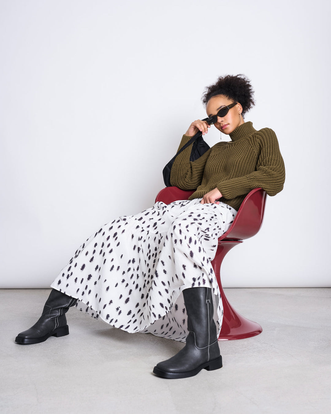 Pullover Jumper Ola Woody Olive von JAN 'N JUNE
