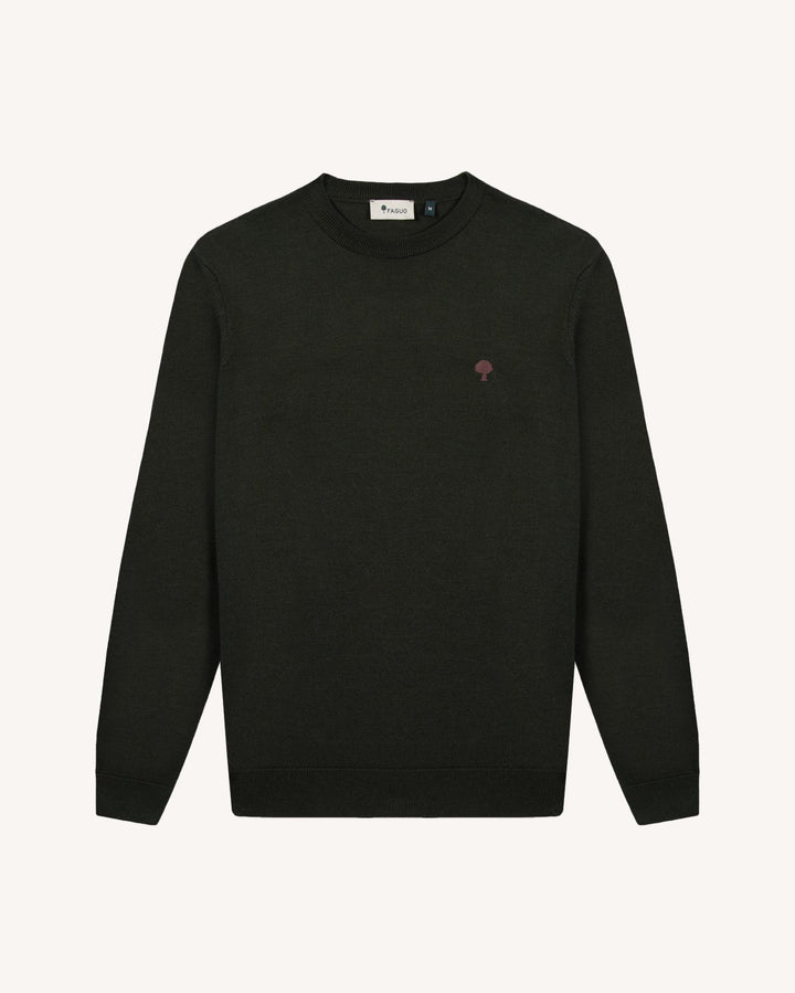 Pullover Marly Dunkelkhaki von Faguo freigestellt