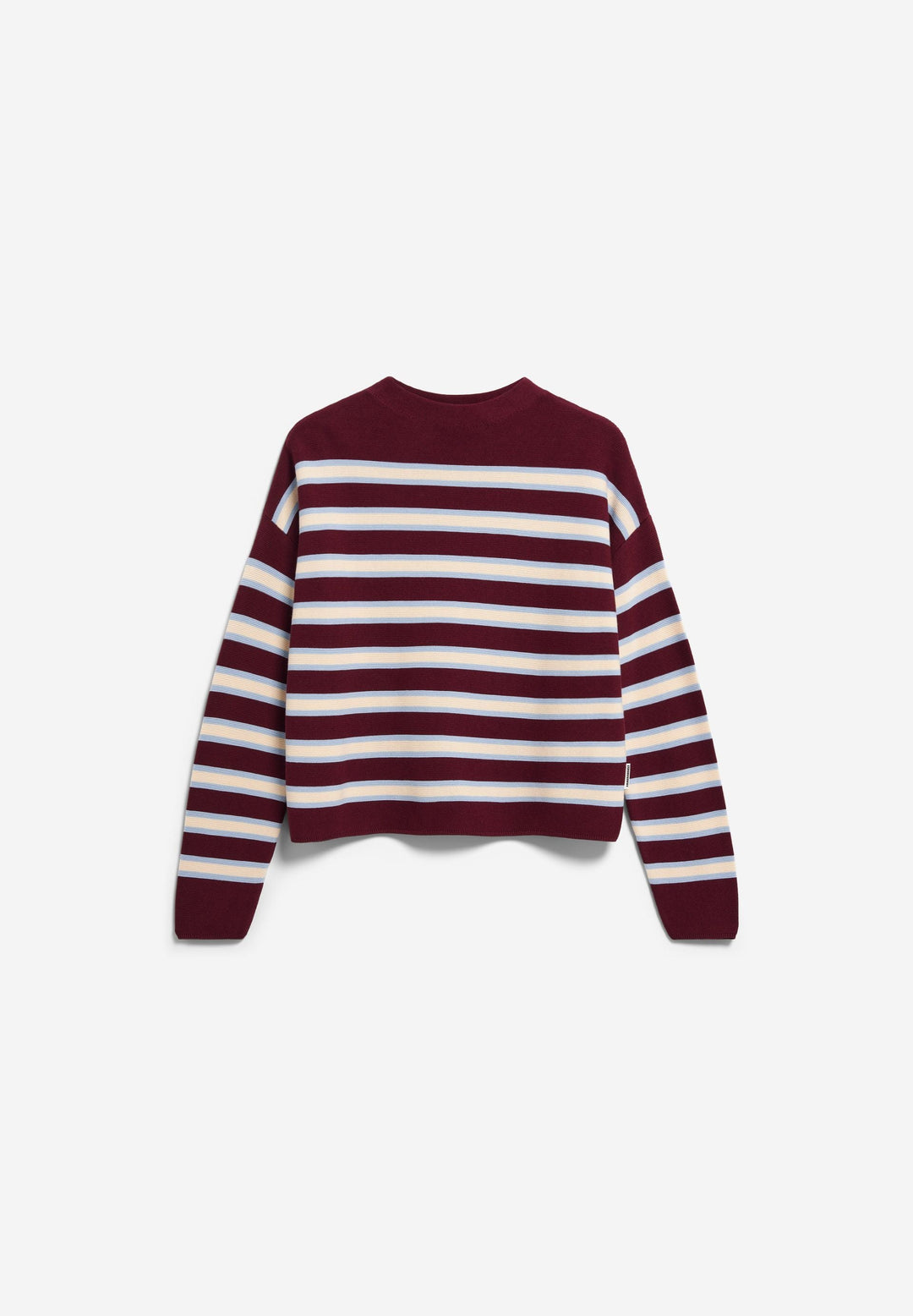 Pullover MERINAA Gestreift Velvet Red von Armedangels freigestellt