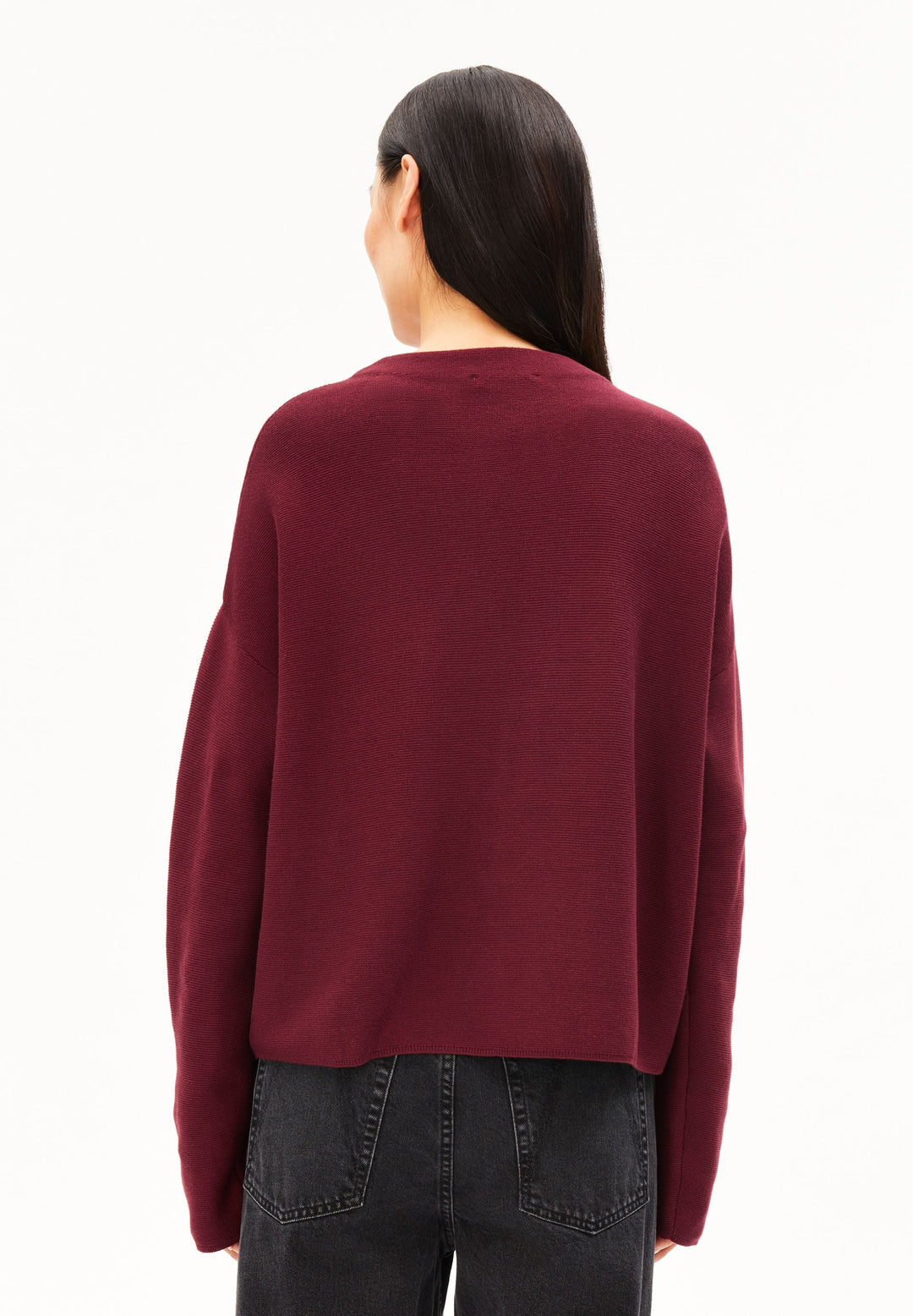 Pullover MERINAA Links-Links Velvet Red von Armedangels Rückansicht