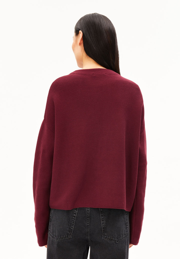 Pullover MERINAA Links-Links Velvet Red von Armedangels Rückansicht