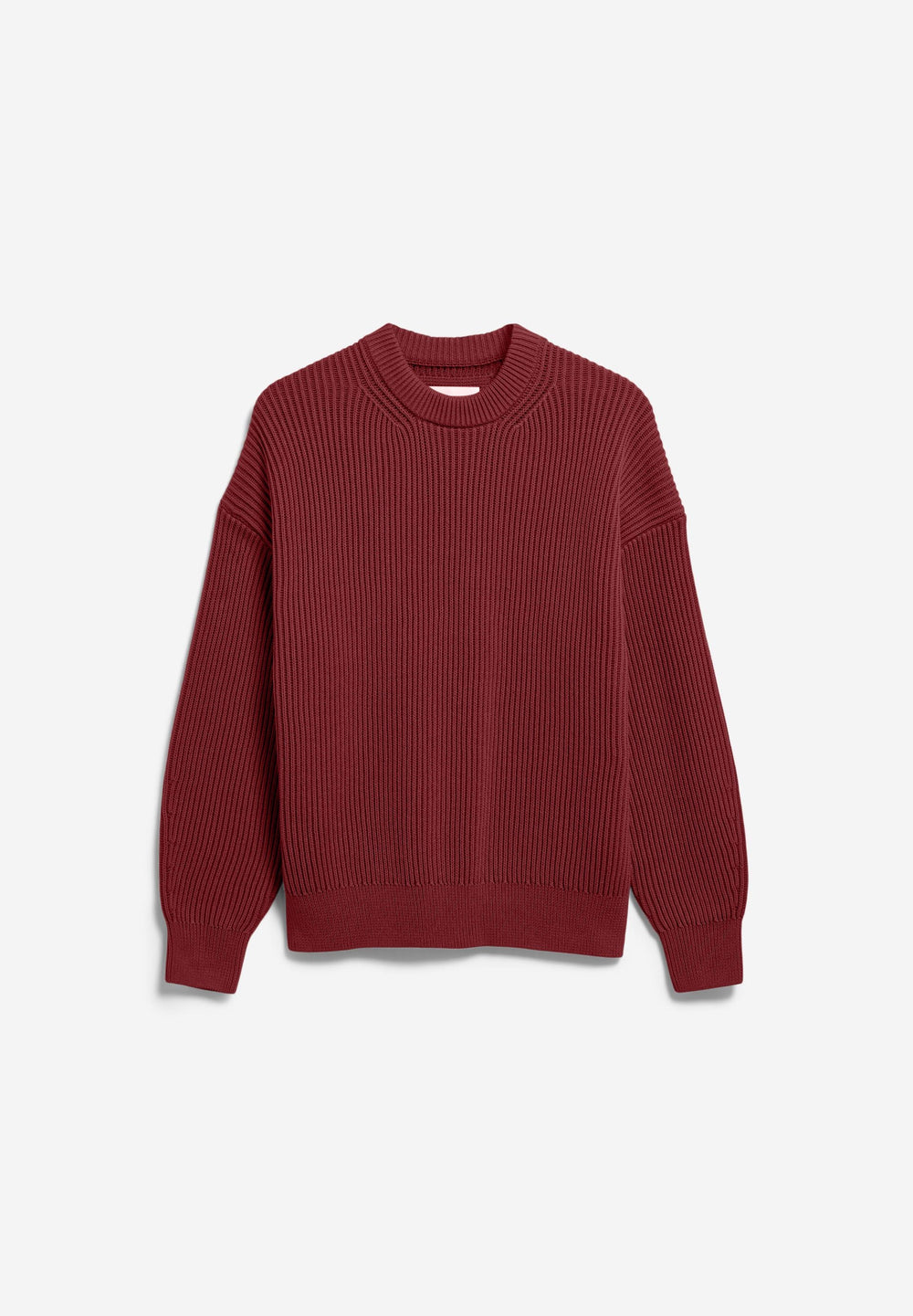 Pullover VANISÉ Rippstrick Velvet Red von Armedangels freigestellt
