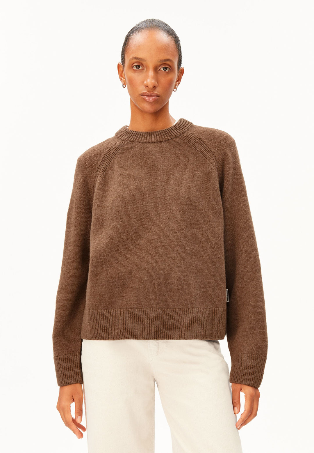 Pullover Woll-Strick Claystone Melange von Armedangels Vorderansicht