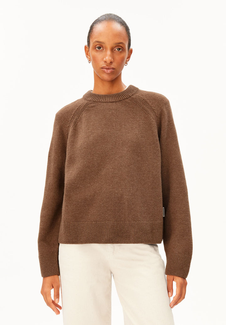 Pullover Woll-Strick Claystone Melange von Armedangels Vorderansicht