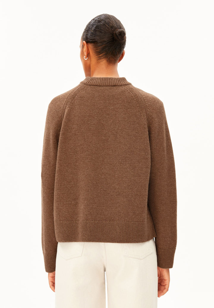Pullover Woll-Strick Claystone Melange von Armedangels Rückansicht