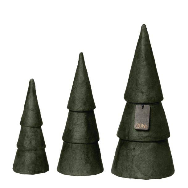 Pulp Weihnachtsbäume 3er-Set Burnt Olive in drei Grössen