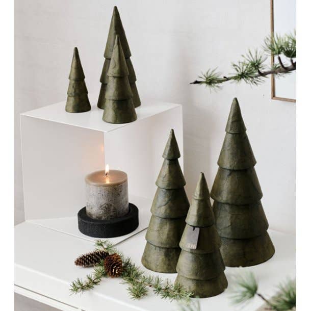Pulp Weihnachtsbäume Burnt Olive als Tischdeko