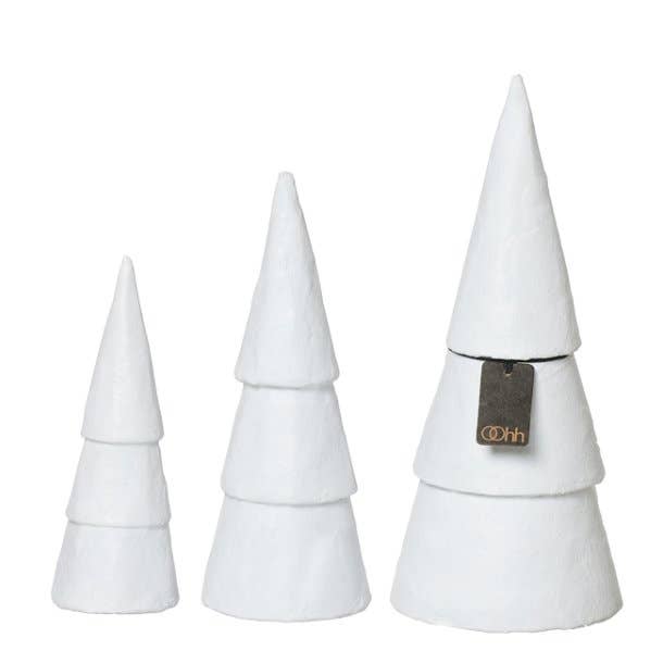 Pulp Weihnachtsbäume 3er-Set White in drei Grössen