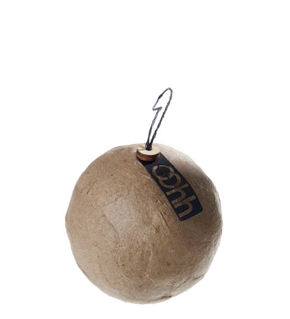 Pulp-Weihnachtskugel Natural aus Altpapier