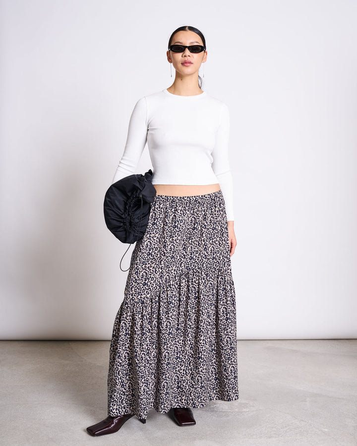 Rock Tiered Maxi Skirt Alca Leo Print – JAN 'N JUNE – Zweiblatt 1