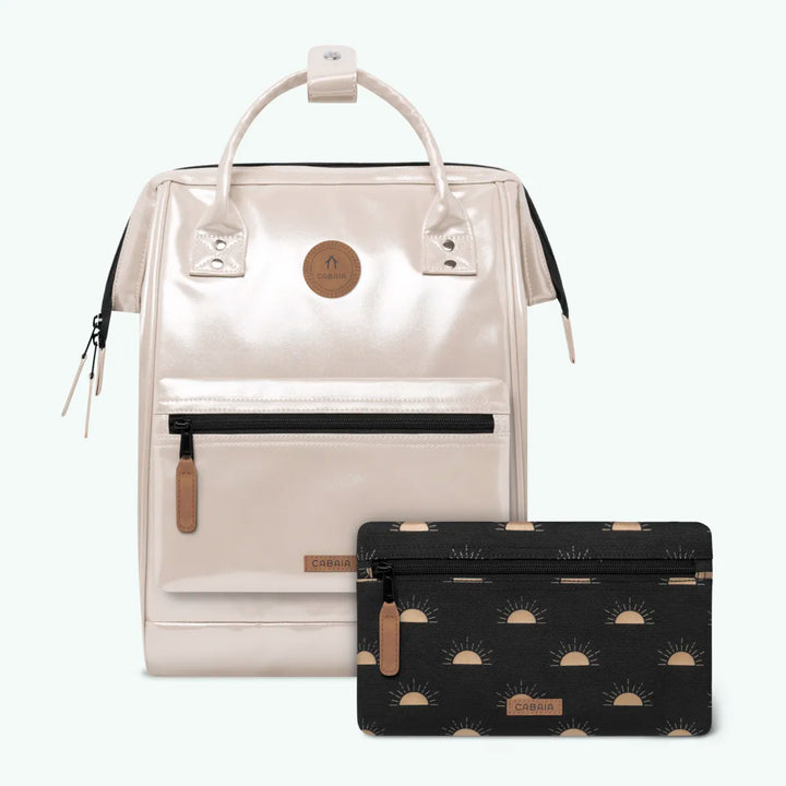 Rucksack Adventurer Medium Honolulu Cream von Cabaia, mit beiden Fronttaschen