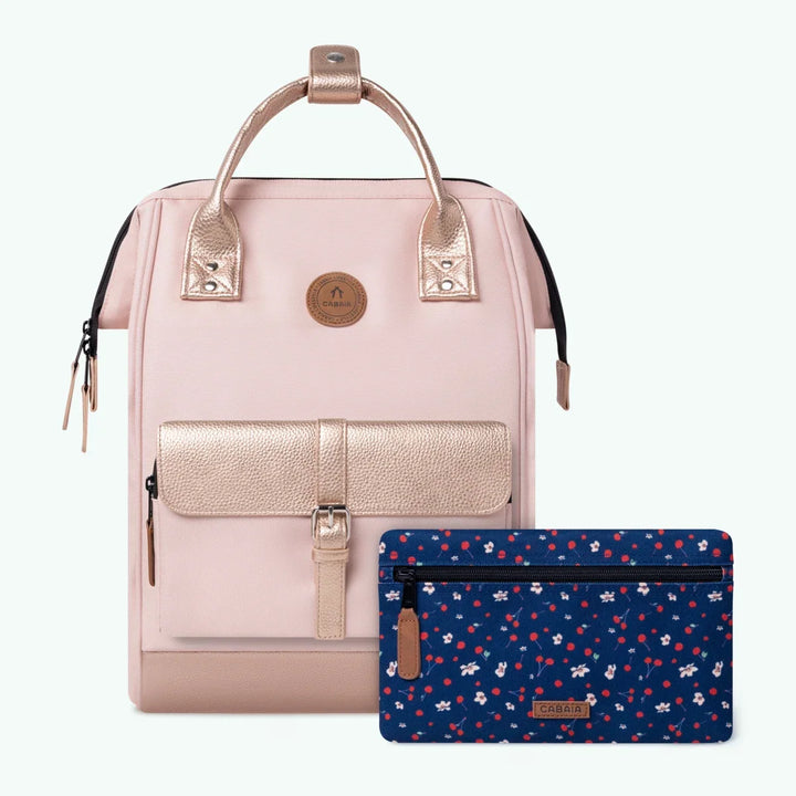 Rucksack Adventurer Medium Queretaro Pink von Cabaia, mit beiden Fronttaschen
