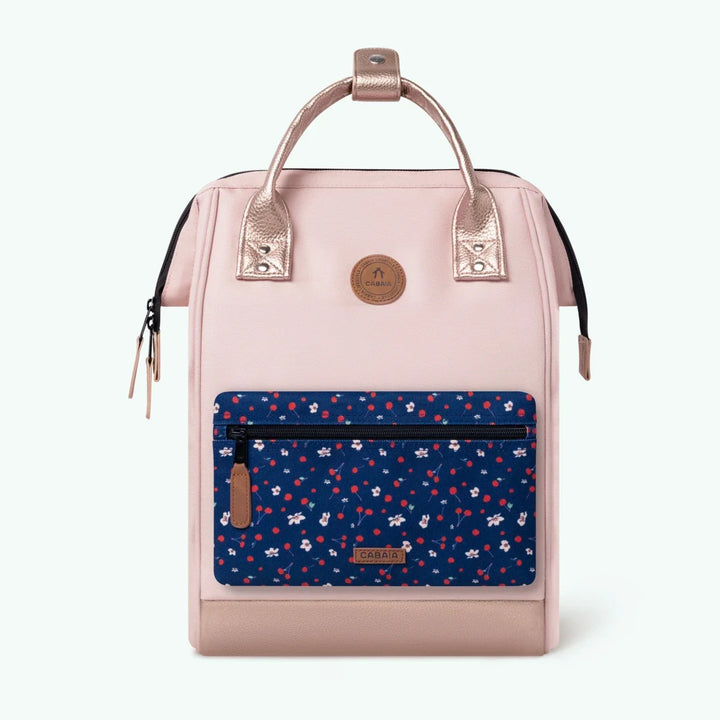 Rucksack Adventurer Medium Queretaro Pink von Cabaia, mit dunkelblauer Fronttasche