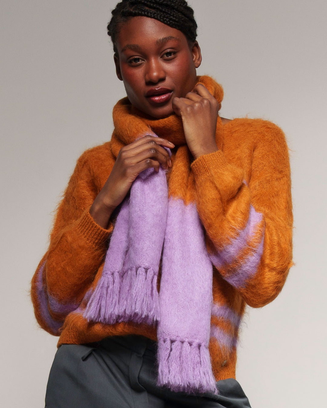 Schal Brushed Scarf von Alma & Lovis Detail Fransen
